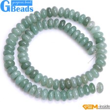 Natural Green Aventurine Jade Rondelle Spacer Beads For Jewelry Making 15"Strand