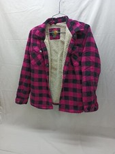 Girls Bass pro shop Fleece line plaid jacket size Xl