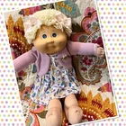 Lovely Vintage Cabbage Patch Kids Girl Doll HM3 Short Lemon Blonde Hair Blue Eye