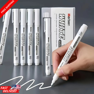 3/6pcs White Waterproof Permanent Paint Marker Pens for Metal Wood Fabric