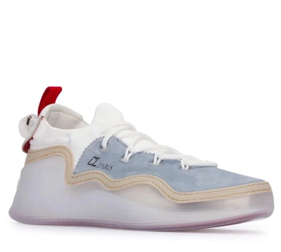 Christian Louboutin Hombre ARPOADOR Tenis Gris Blanco Talla 44 EE. UU./11 Foto 2 de 4