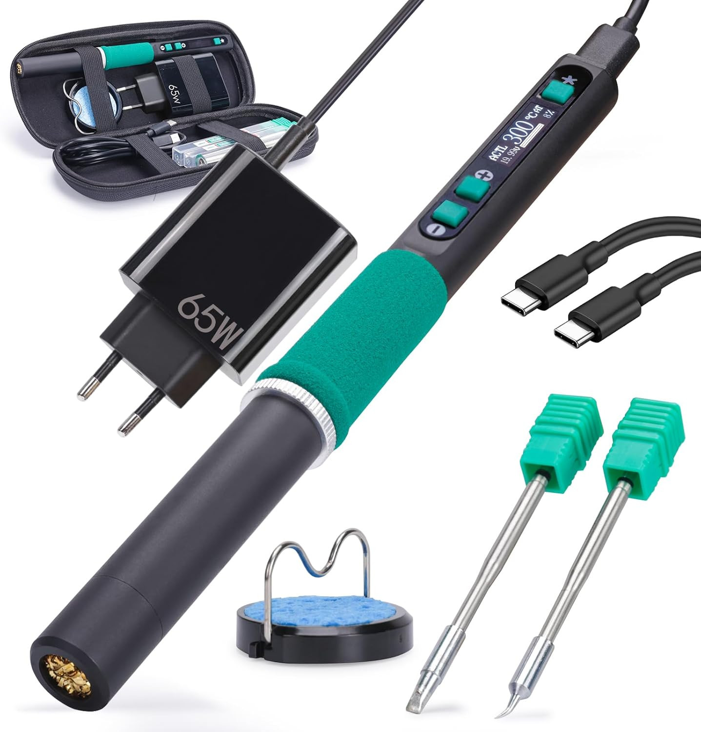 Saldatore a Stagno Economico 928D-IV Kit Completo USB-C per Fai da Te