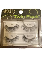 ARDELL TWIN PACK FALSE EYELASHES FAUX EYE LASHES 2 PAIR PER PACK- 105 BLACK -NEW