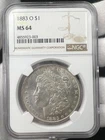 1883-O $1 Morgan Dollar 90% Silver NGC MS64 US Coin