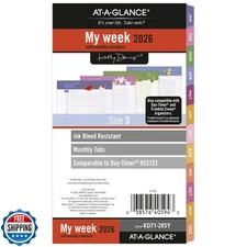 AT-A-GLANCE 2026 Planner Refill, Weekly and Monthly, 3.75" x 6.75", Size 3, P