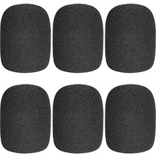 Microphone Foam Windscreen Cover Black 6 Pack for Studio and Recording