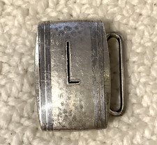 Hickok Sterling Silver Deco Belt Buckle Engraved "L" - 17 Grams