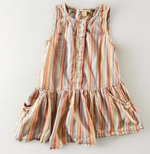 Tucker + Tate Girls 2T Rainbow Stripe Cotton Sleeveless Peplum Dress Summer