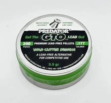 JSB PREDATOR GTO 200 Count Lead-Free WAD Cutter 5.5gr .177 Caliber Pellets