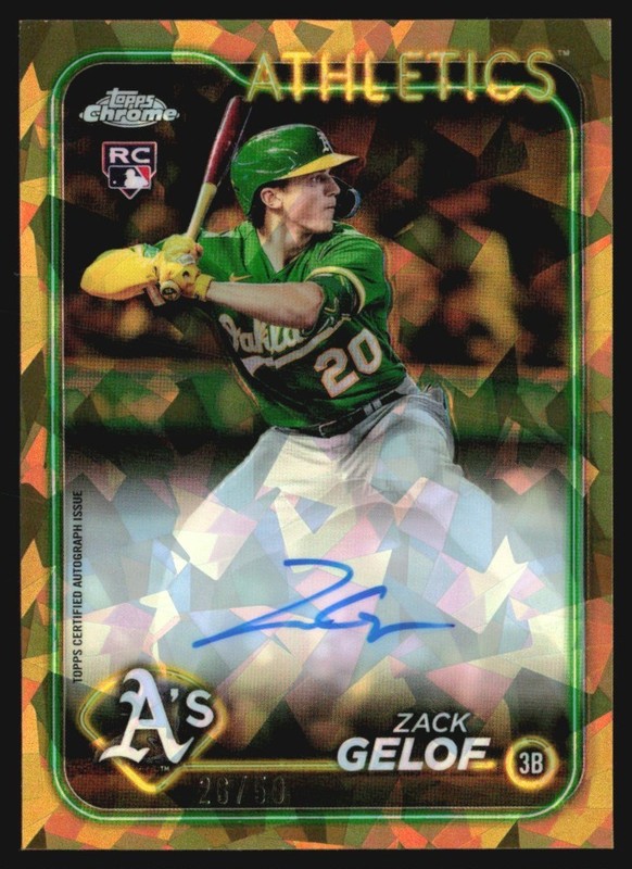 2024 Topps Chrome Update Sapphire Gold 26/50 Zack Gelof Rookie Auto #USA-ZG TS8