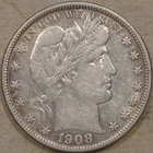 1908-D Barber Half Dollar 50c XF-AU Details As Pictured L4-2