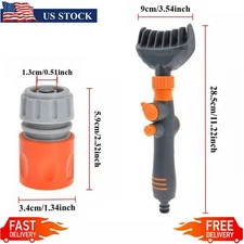 2PC Pool Filter Jet Cleaner Tool High Pressure PVC Brush with Start Stop Button