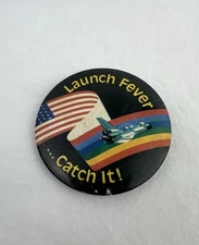 NASA Space Shuttle Pin Back Button 2.25" Vintage Space Program Memorabilia