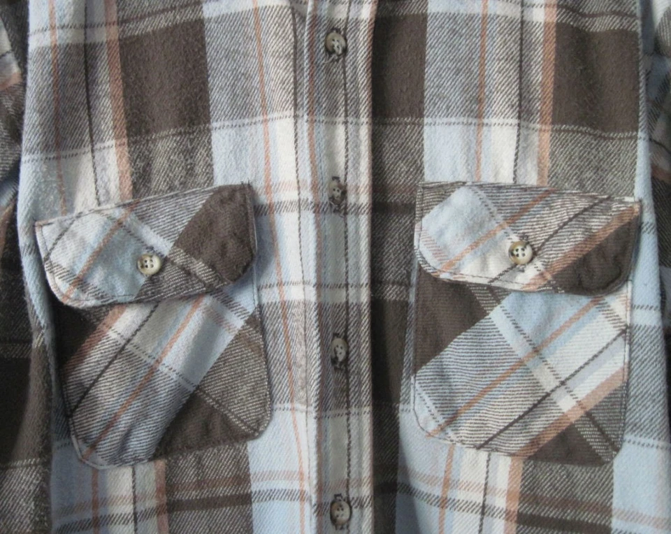 Camisa de Franela a Cuadros FIVE BROTHER Tallman Grande 16 - 161/2 ~ Hombre Alto Hecha en EE. UU. Foto 2 de 4