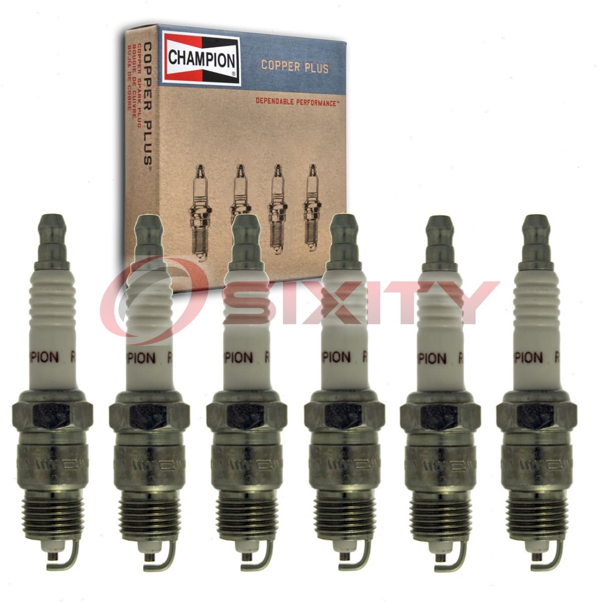 6 pc Champion Copper Plus Spark Plugs for 1985-1995 GMC C2500 4.3L V6 kf