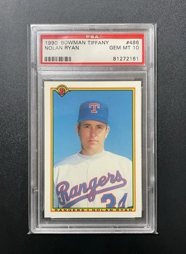 1990 Bowman Tiffany #486 Nolan Ryan PSA 10 Gem Mint 💎 Texas Rangers HOF