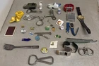 30 + Junk Drawer Lot Vintage Various Smalls Collectibles Pins, Coke, Hot Wheel +