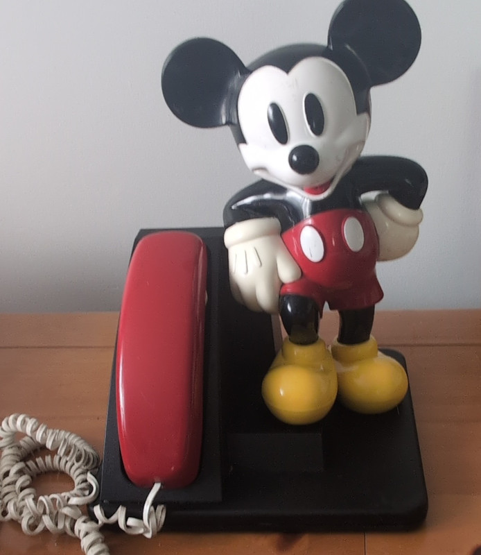 Telemania Disney Mickey Mouse Telephone Red Black Yellow Collectible
