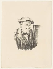 Self Portrait of Paul Cézanne (circa 1896-1897) Painter -17"x22" Art Print-00051