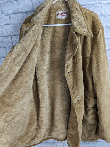 Vintage 70s McGregor Mens fleece Lined Corduroy Heavy Jacket Coat Size 48 Long - Bild 11 von 11