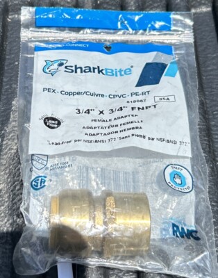 GENUINE SHARKBITE Fitting 3/4 x 3/4 FNPT Push to Connect Brass NEW SEALED 818082