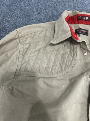 Vintage Norman Shirtmakers Schießhemd Herren XL hellbraun Jagd Skeet Langarm USA - Bild 5 von 9