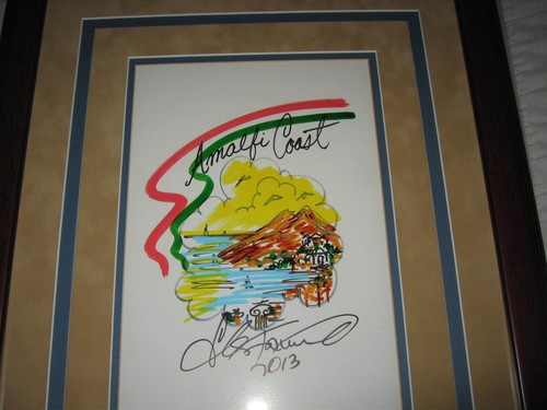 CHARLES FAZZINO Amalfi Coast ITALY Hand Pop Art ONE OF KIND RARE 17x21 FRAMED - Picture 10 of 11