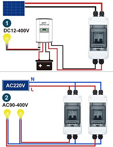 30 Amp DC Circuit Breaker with DIN Rail Enclosure AC Disconnect Box ...