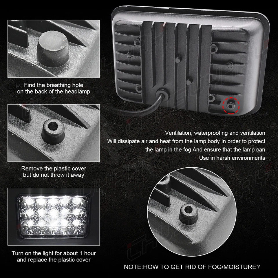 Faros LED de haz alto bajo blanco para Chevrolet R10 R20 R30 1987 1988 - 4x 4x6" Foto 4 de 4