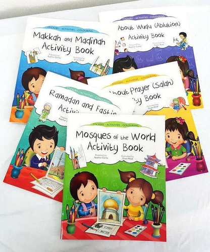 All About Series: Islamic Activity Books -5 Book Set (Kids-Stickers-Colouring)