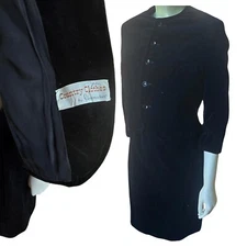 vintage 50s 60s black velvet skirt suit Country Clothes Handmacher 12
