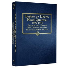 US Barber Liberty Head Quarters 1892-1916 Coin Album Whitman 9120 New Free Post