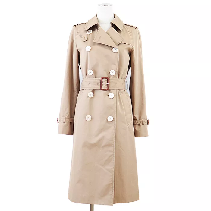 Manteau trench femme GUCCI doublure fleurie taille 38 beige foncé fabriqué en Italie