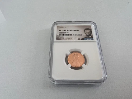 2003-S LINCOLN CENT NGC PF70 ULTRA CAMEO PORTRAIT LABEL "TOP POP NGC VALUE $100"