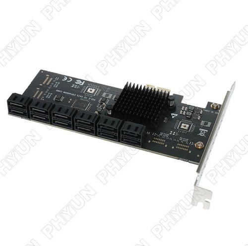 PCIE 1X to 12-Port SATA 3.0 Adapter Card Add on Cards Riser PCIE Card For Mining - Photo 11/12