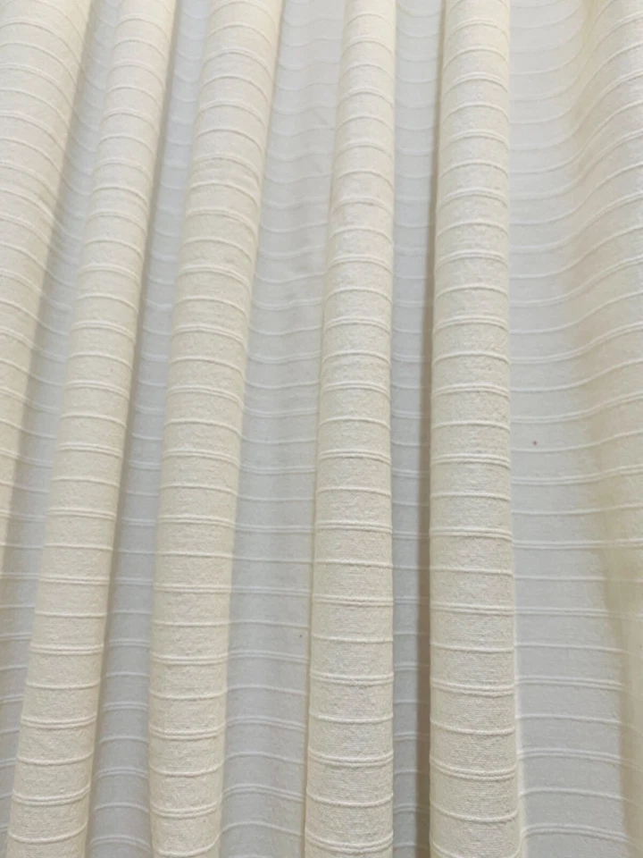 Umbral Rayas Blanco 100% Algodón Tejido 72" Ojal Cortina de Ducha Foto 2 de 4