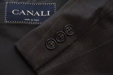Canali Gray Blue White Windowpane Plaid Wool Sport Coat Jacket Sz 44R