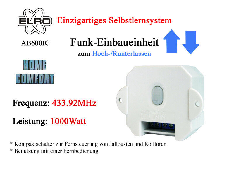 Envision strip shape Elro ab600ic 1000w Wireless Shutter Switch Covers 433,92mhz Wireless Switch  | eBay