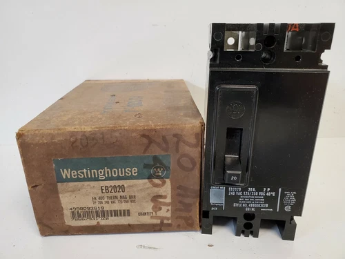 NEW OLD STOCK! WESTINGHOUSE 2-POLE 20A CIRCUIT BREAKER EB2020