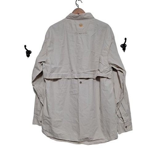 Beretta Shirt Men XL Tan Hunting Button Vented Shooting Gorpcore Outdoors Camp - Picture 2 of 10