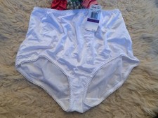 Vanity Fair Brief Panties White NEW Shiny Nylon Sissy Knickers Women's 2XL