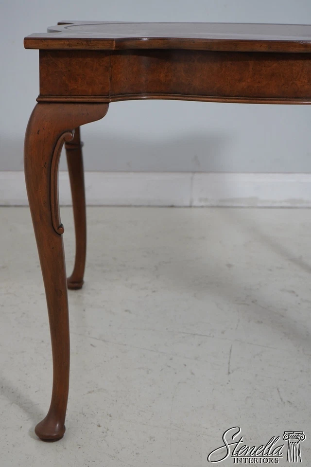 L62772EC: BAKER Burl Walnut Leather Top Games Table - Image 4 of 4