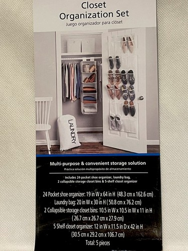 NWT Mainstays 5 Pieces Closet Organization Set Multipurpose Storage White - Picture 4 of 4
