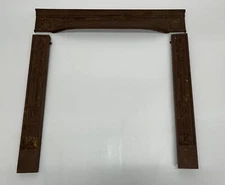 Antique Victorian 3 Pc Cast Iron Ornate Fireplace Hearth Surround 316 Torch