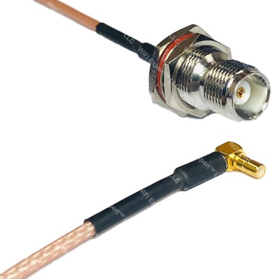 RG316 TNC FEMALE BULKHEAD to SSMB Male Angle RF Cable Rapid-SHIP LOT