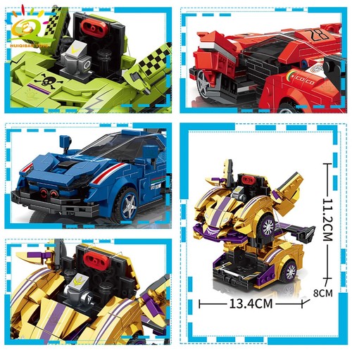 HUIQIBAO 2in1 Racing Car Robot Building Set - Photo 6/14