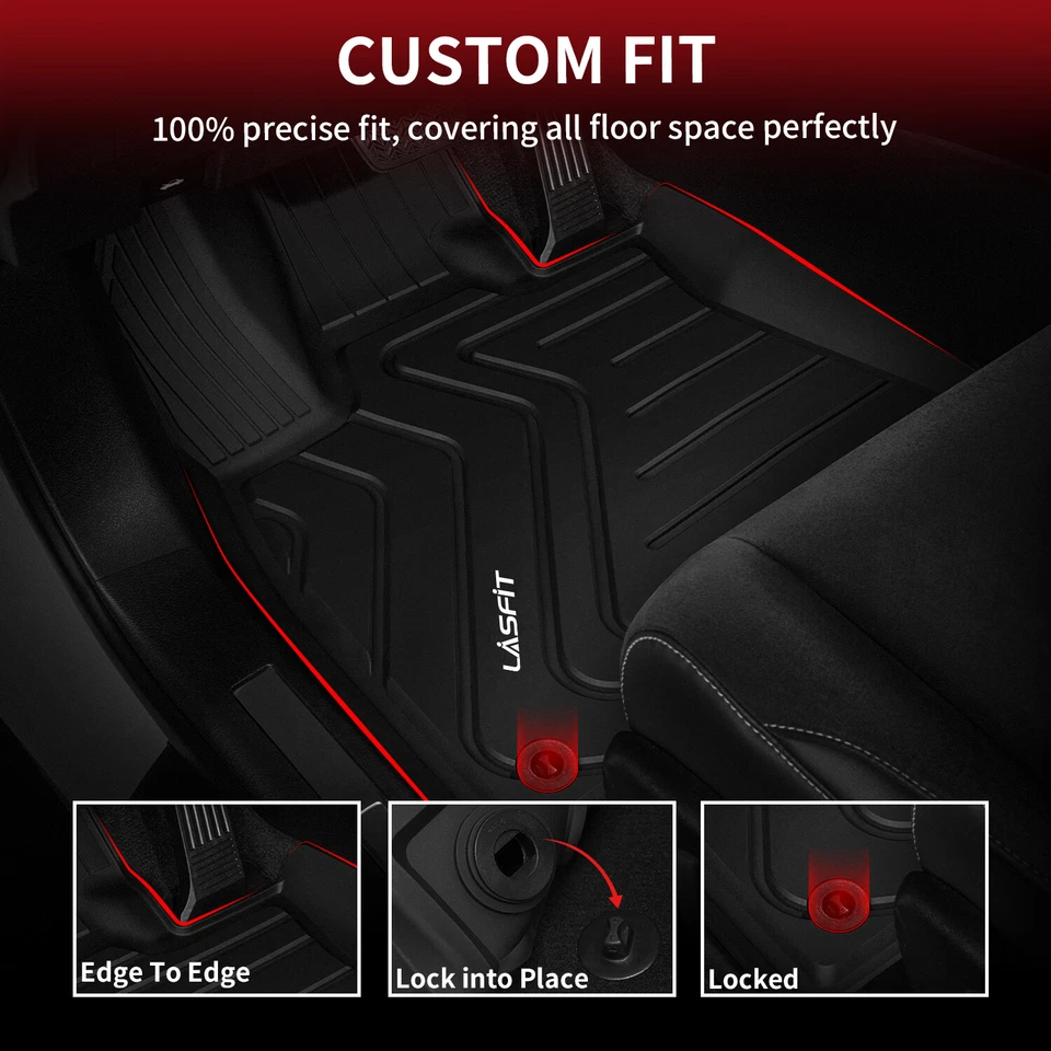 All Weather Floor Mats for 2016-2022 Lexus RX350 RX350L RX450h RX450hL TPE Liner - Imagem 3 de 4