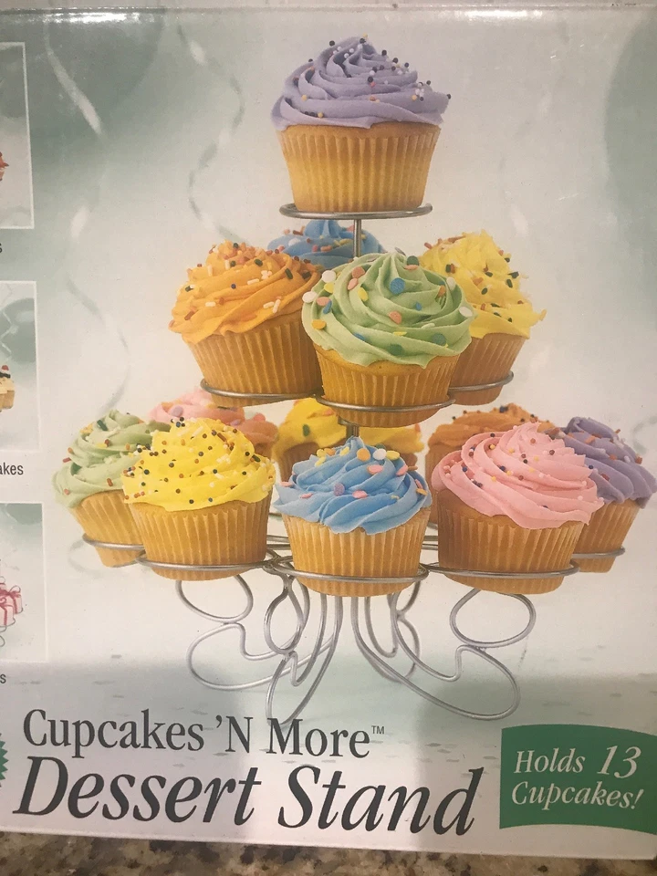 Wilton CUPCAKES 'N MORE DESSERT METAL STAND Holds 13 Cupcakes, Other Treats - Image 2 of 3