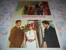LOT OF 2 HOOTENANNY HOOT 11" x 14" LOBBY CARDS PAM AUSTIN JOBY BAKER 1963 LOOK!