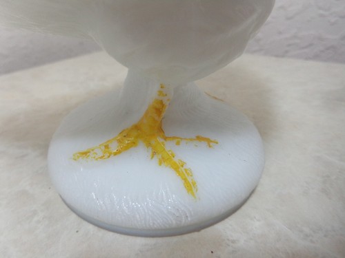 Standing Rooster Westmoreland Milk Glass Covered Candy Dish Cold Paint 9in - Picture 5 of 8